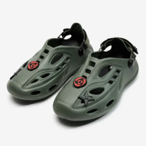 🌿 Comfy & Cool Olive Grey Ventilated Slides