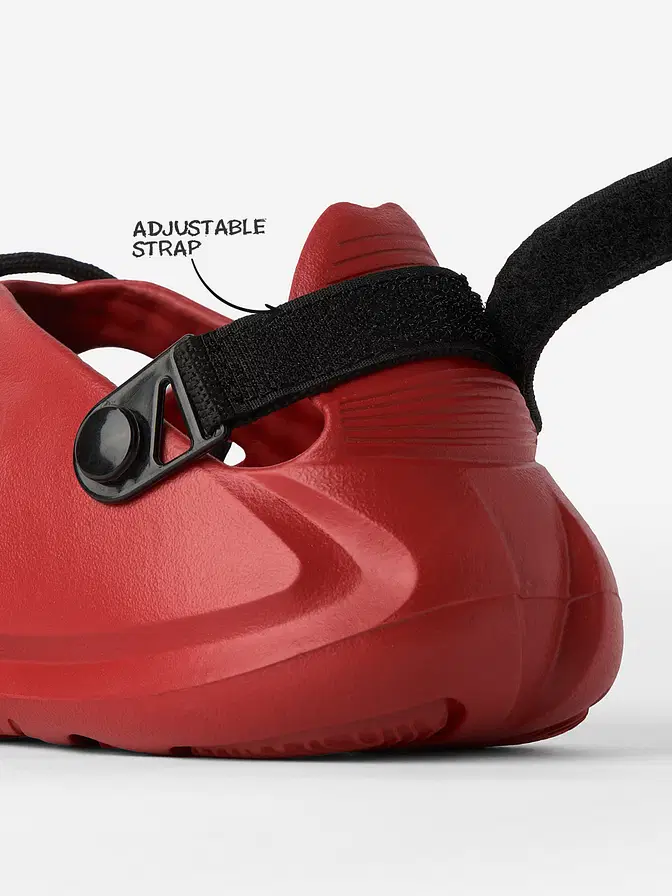 โค๏ธโ๐ฅ Bold Red Lightweight & Ventilated Clogs with Charm - Image 2