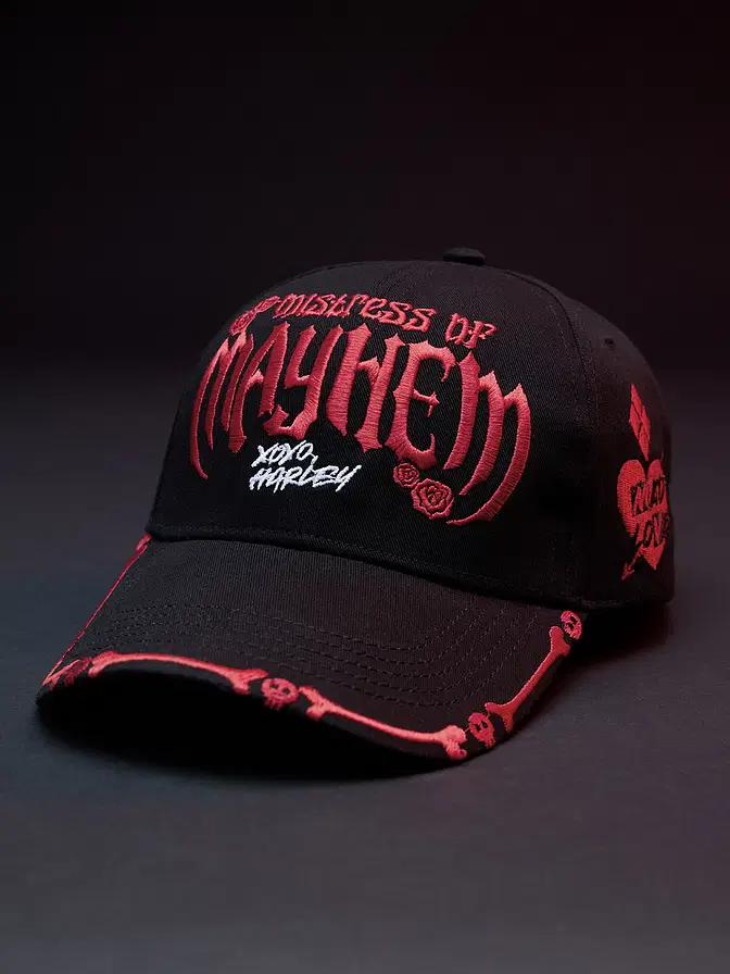โค๏ธโ๐ฅ Harley Quinn "Mistress of Mayhem" Embroidered Cap