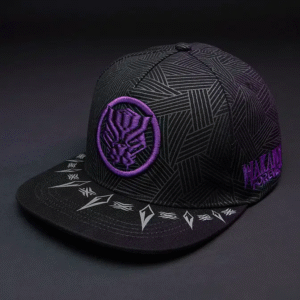 💜 Wakanda Forever! Black Panther Embossed Snapback Cap