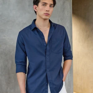 Men's Petrol Blue Oversized Shirt