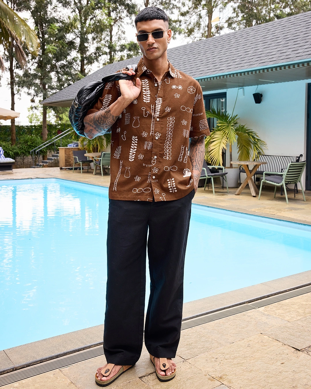 Men's Yellow & White Checked Oversized Shirt - Image 3