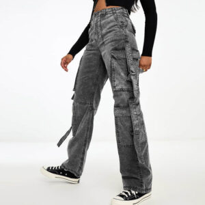 Light Blue Washed Cargo Jeans