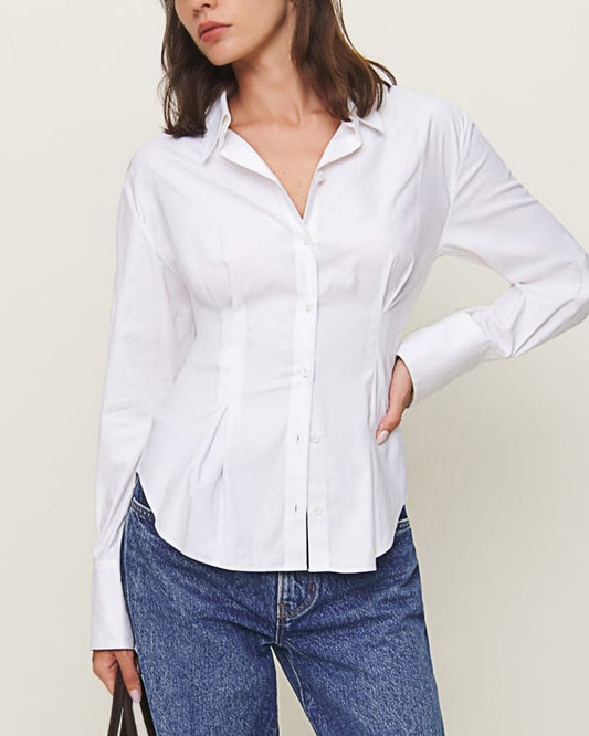 Blue Stripe Shirt With Cinched Waist - Image 2